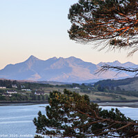 Buy canvas prints of The Cuillins from Portree by David Morton