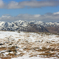 Buy canvas prints of Panorama of Cluanie Forrest from Sgurr nan Conbhairean above Loch Cluanie by David Morton