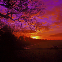 Buy canvas prints of Countryside Sunset by Vincent J. Newman