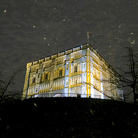 Buy canvas prints of Snowy Night At Norwich Castle Museum, England by Vincent J. Newman