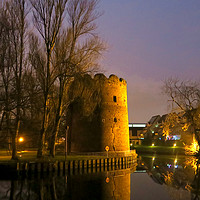 Buy canvas prints of Cow Tower at Night, Norwich, England by Vincent J. Newman