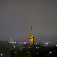 Buy canvas prints of Overlooking Norwich City at Night, England by Vincent J. Newman