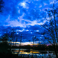 Buy canvas prints of Sunset at Whitlingham Lake Area, Norwich, U.K by Vincent J. Newman