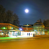 Buy canvas prints of Full Moon Above Norwich Castle Mall, U.K by Vincent J. Newman
