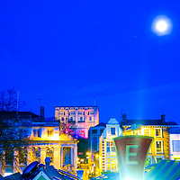 Buy canvas prints of Full Moon Above Norwich Castle, U.K by Vincent J. Newman