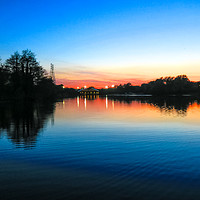 Buy canvas prints of Sunset at Whitlingham Lake, Norwich, U.K  by Vincent J. Newman