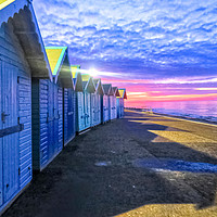 Buy canvas prints of Cromer Beach at Sunset by Vincent J. Newman