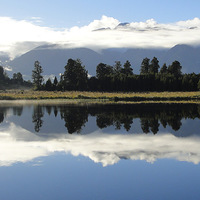 Buy canvas prints of Lake Matheson New Zealand by mike hudson