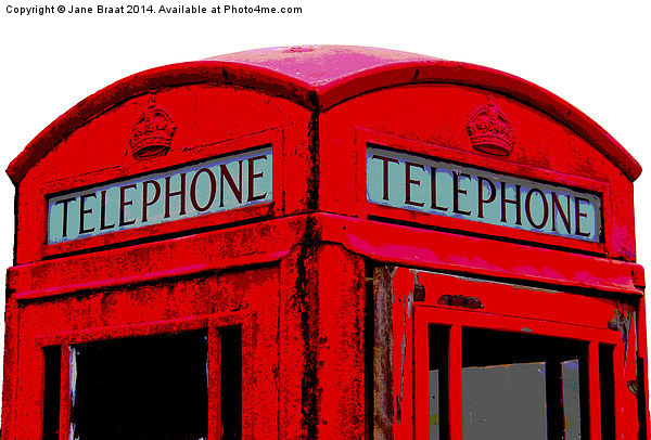 Nostalgic Red Telephone Box Picture Board by Jane Braat