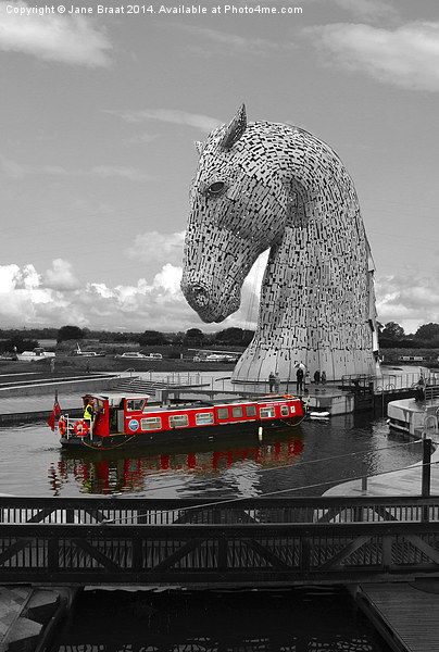The Majestic Kelpie and the Red Barge Picture Board by Jane Braat