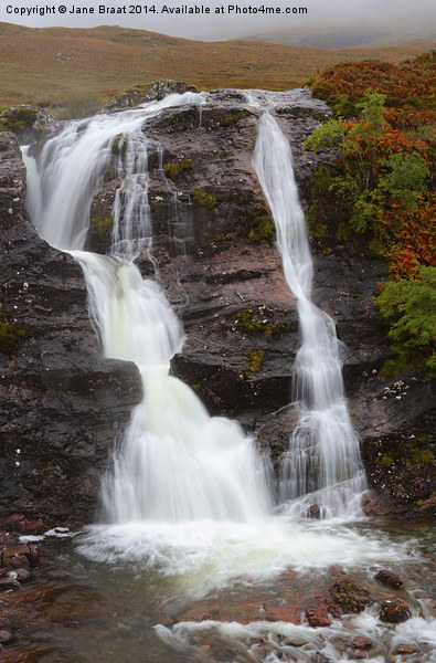 Majestic Glen Coe Waterfall Picture Board by Jane Braat