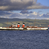 Buy canvas prints of Majestic Paddle Steamer Waverley on the Clyde by Jane Braat