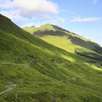 Buy canvas prints of The A83 and Old Military Road  by Jane Braat