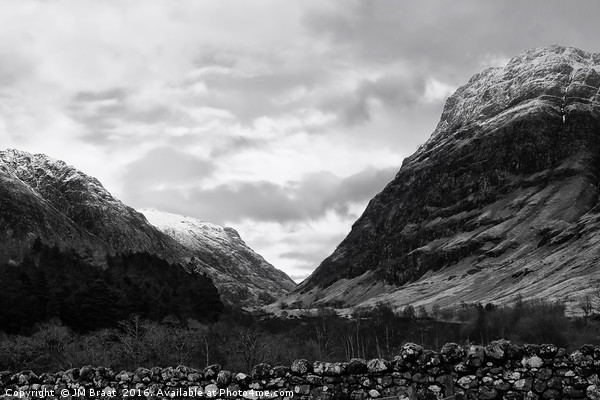 The Snow Capped Mountains of Glen Coe Picture Board by Jane Braat