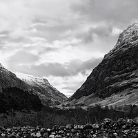 Buy canvas prints of The Snow Capped Mountains of Glen Coe by Jane Braat