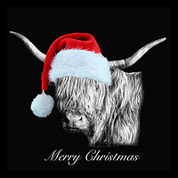 Buy canvas prints of Festive Highland Cow by Jane Braat