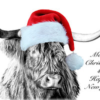 Buy canvas prints of Festive Highland Cow by Jane Braat