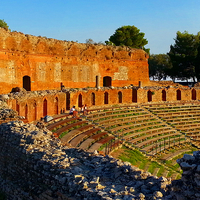 Buy canvas prints of Amphitheatre Taormina by Gwion Healy