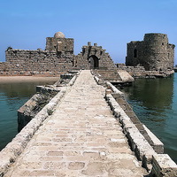 Buy canvas prints of The Sea Castle, Sidon, Lebanon by Jacqueline Burrell