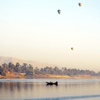 Buy canvas prints of Dawn in Luxor by Jacqueline Burrell