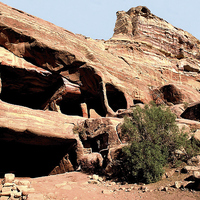 Buy canvas prints of Bedouin Caves of Petra by Jacqueline Burrell
