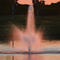 Buy canvas prints of Sunset Pink Fountain by Jacqueline Burrell