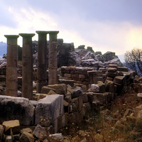 Buy canvas prints of The Roman Temples of Faqra by Jacqueline Burrell