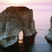 Buy canvas prints of The Pigeon Rocks of Beirut by Jacqueline Burrell