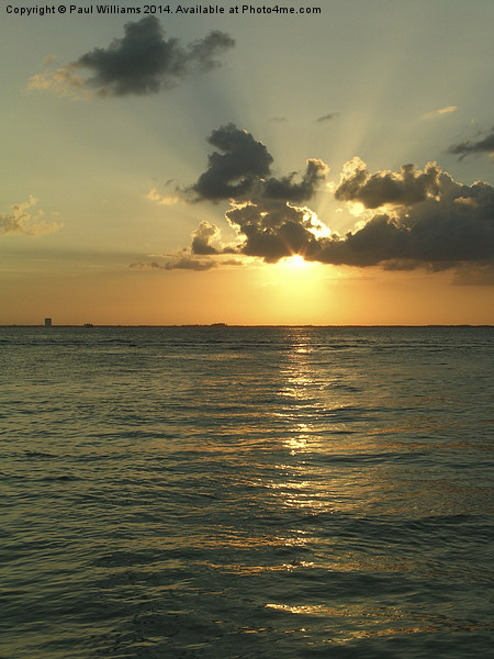 Caribbean Sunset Picture Board by Paul Williams