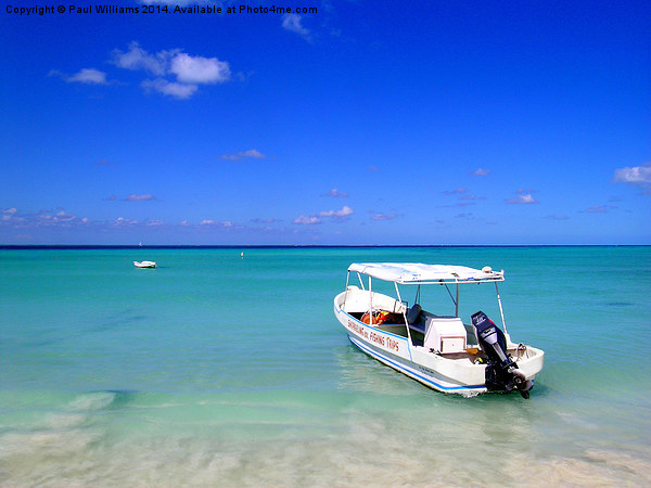 Boat on the Caribbean Picture Board by Paul Williams