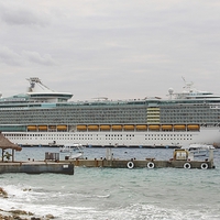 Buy canvas prints of Cruise Liner at Cozumel by Paul Williams