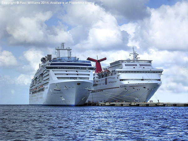 Cruise Liners at Cozumel Picture Board by Paul Williams
