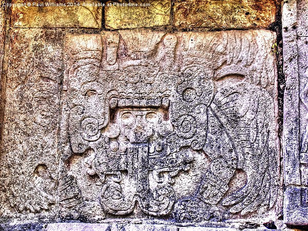 Mayan Hieroglyphic Carving Picture Board by Paul Williams