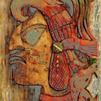 Buy canvas prints of A Mayan in Headdress by Paul Williams