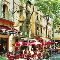 Buy canvas prints of Street Cafe Life in Ceret by Paul Williams