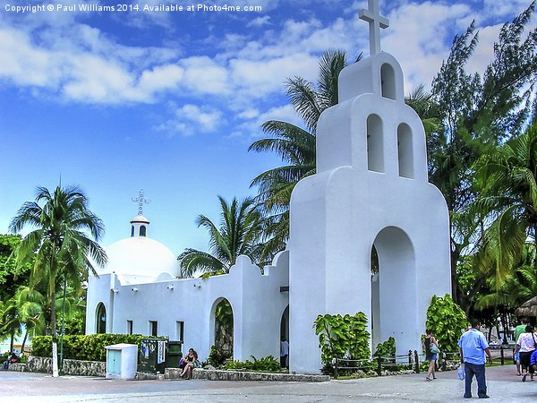 Church in Playa del Carmen Picture Board by Paul Williams