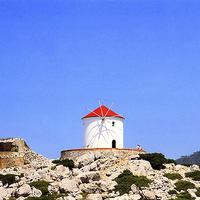 Buy canvas prints of Windmill on Symi by Paul Williams
