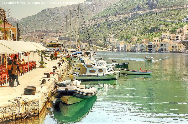 Symi Quayside Picture Board by Paul Williams