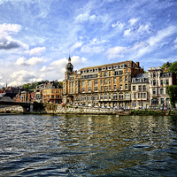 Buy canvas prints of The River Meuse at Dinant by Paul Williams