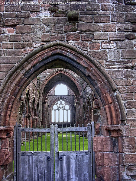 Gate to Sweetheart Abbey Picture Board by Paul Williams