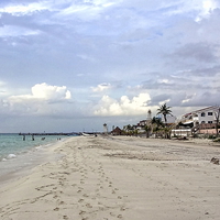 Buy canvas prints of Puerto Morelos Beach and Lighthouses by Paul Williams
