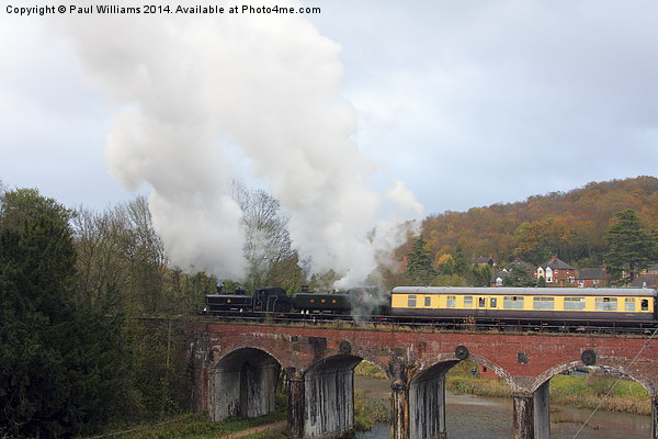  Steam Locos on Coalbrookdale Viaduct Picture Board by Paul Williams