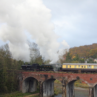 Buy canvas prints of  Steam Locos on Coalbrookdale Viaduct by Paul Williams