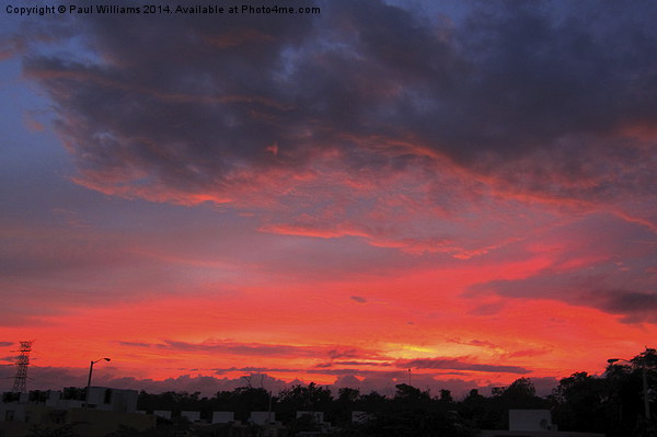  Sunset over La Urbana Picture Board by Paul Williams