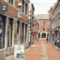 Buy canvas prints of  Narrow Street in Belgium by Paul Williams