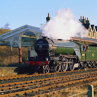 Buy canvas prints of  LNER V2 Green Arrow Leaving Hellifield by Paul Williams