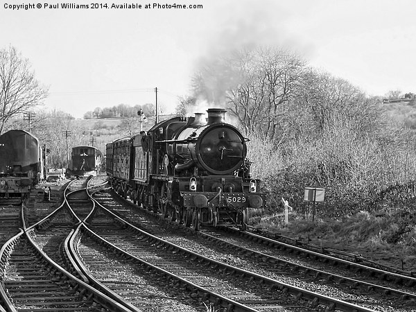 Early Morning Train b/w Picture Board by Paul Williams