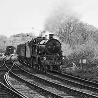 Buy canvas prints of Early Morning Train b/w by Paul Williams