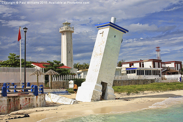 Puerto Morelos Lighthouses Picture Board by Paul Williams