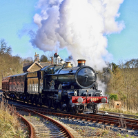 Buy canvas prints of  Nunney Castle on the SVR by Paul Williams